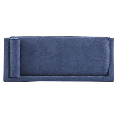 Christopher Knight Home Cagle Upholstered Loveseat Sofa with Splayed Legs, Birch Wood Frame Lounge Chair, Living Room Chaise Lounge Chair Indoor, Soft Lounge Sofa with Rolled Accent Pillow, Navy Blue by Christopher Knight Home - Used condition - Image 6