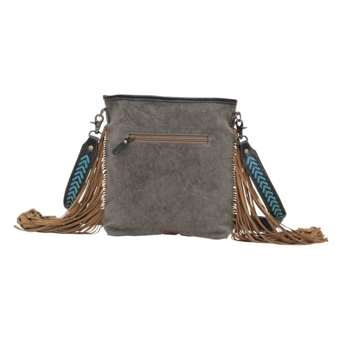 Western Leather Shoulder Bag for Women - Hand Tooled Upcycled Crossbody Bag With Tassel3