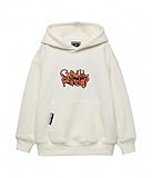 Alan Jones Clothing Boys Oversize Hoodie with Placement Print | Full Sleeve Sweatshirt for Kids & Teens | Age 6-16 Years (Ecru_15-16 Years)