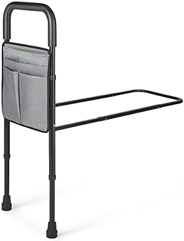 OasisSpace Bed Assist Rail - Bed Assist bar with Storage Pocket - Adjustable Bed Rails for Seniors, Elderly, Handicap - Assistance for Getting in & Out of Bed at Home - Fit King, Queen, Full, Twin