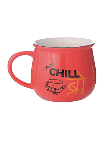 Image of JCPL Porcelain Printed Donald Ceramic Mugs Just Chill Bro - 1 Piece, Multicolor, 350 ml
