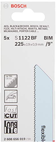 Bosch Professional 5 Pezzi Lama Per Sega Universale S 1122 Bf Flexible For Metal (Per Metallo, 225 X 19 X 0.9 Mm, Accessorio Per Sega Universale) - 6