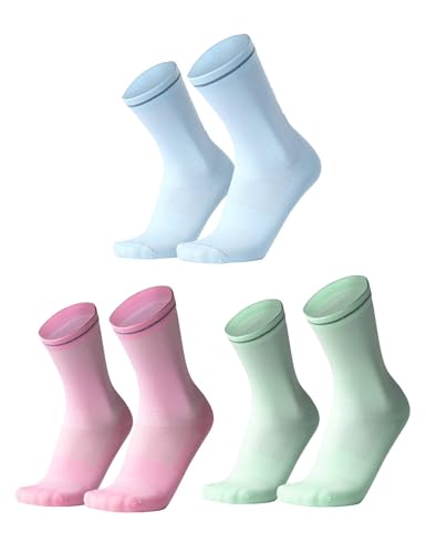 Image of INBIKE 3 Pairs Cycling Socks Women Breathable Athletic Bike Socks for Running Mountain Biking Riding