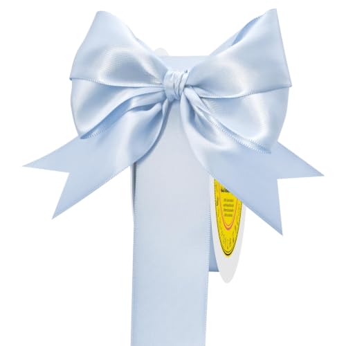 Image of Double Face Blue Bell Satin Ribbon 1-1 /2 Inch x 50 Yards Polyester Ribbon for Gift Wrapping Easter Weddings Party Decorations Hair Bows Invitations