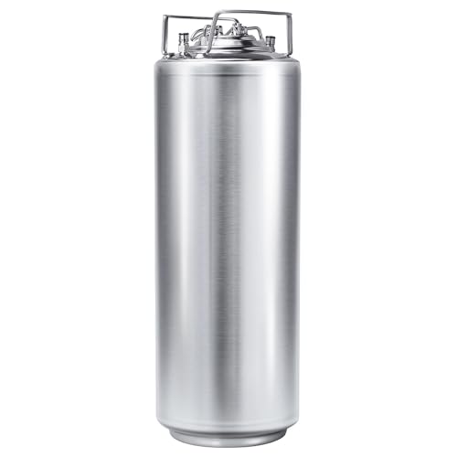 TMCRAFT 6.5 Gallon Ball Lock Keg, Stainless Steel Double Ball Lock Post Corny Keg with Quick Disconnect Set for Home-brewing(24.5L)