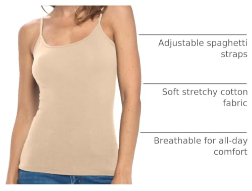 Image of Natural Uniforms Women's Camisole Tank Top-Breathable Cotton Stretch