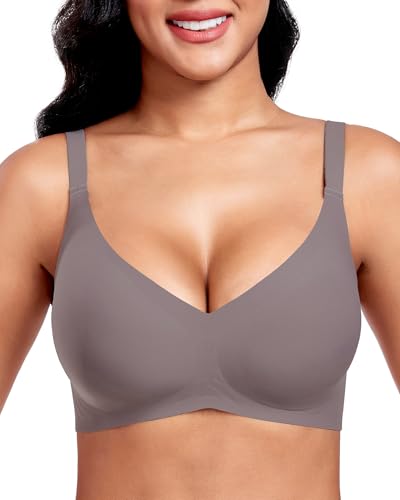 Vinfact Nahtloser BH Damen Ohne Bügel Push up BH Damen Große Brüste Starker Halt V-Ausschnitt Bügelloser BH Seamless Bequem BH T Shirt Schlaf BH Gepolstert Bralette (GR,XL) Vinfact Nahtloser BH Damen Ohne Bügel Push up BH Damen Große Brüste Starker Halt V-Ausschnitt Bügelloser BH Seamless Bequem BH T Shirt Schlaf BH Gepolstert Bralette (GR,XL)