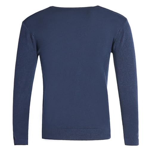 Mens Solid Color V Neck Sweater Fall Casual Warm Knitted Pullover Soft Comfort Elastic Knitted Tops3