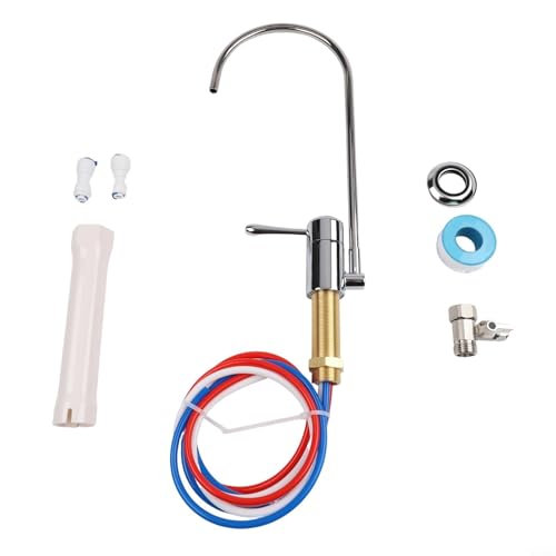 Grifo de latón para agua potable, giratorio de 360 grados, válvula unidireccional para sistema de filtro de agua eSpring, acabado cromado, construcción sin plomo para una fácil instalación