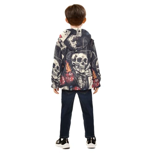 Skull Girls Fleece Jacket Girls Fall Jacket Girls Zip Up Hoodie Girls Sherpa Jacket 2-10T4