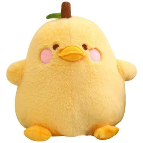 OUKEYI 8" /20cm Plush Yellow Duck Soft Stuffed Animal Toy,Cute Fruit Pear Duck Plush Pillow Duck Stuffed Animal Toy for Kids for Boys Girls Birthday Gift Party Sofa Decoration (yellow) Cover