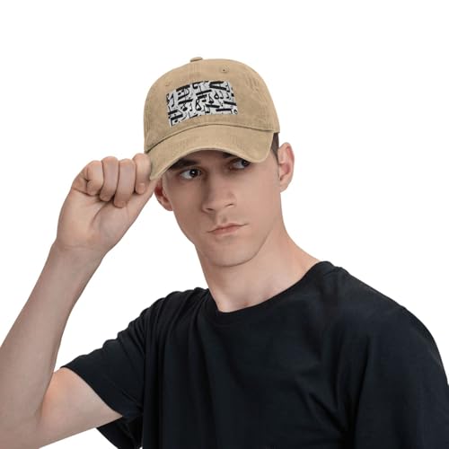 AYYQWE Casquette de baseball respirante en denim délavé avec imprimé note de musique noire, naturel, Taille unique – vue 7