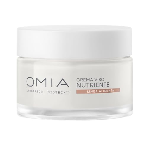 Omia Biotech Alimenta, Crema Viso Nutriente per Pelli Secche e Sensibili, Idrata e Protegge la Barriera Cutanea, Texture Avvolgente, Non Unge, Ideale per Uso Quotidiano, Formula Vegana, 50 ml