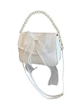 Verdusa Women's Pearl Decor Shoulder Handbags Y2K Top Handle Underarm Bag White One Size
