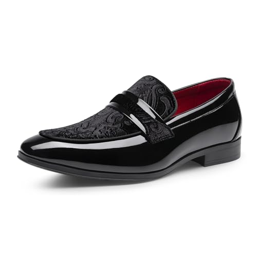 Bruno Marc Men's Tuxedo Patent Loafers Classic Velvet Slip-on Dress Shoes,Size...