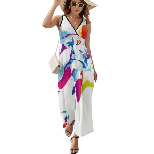 Robe maxi col V fluide et légère la liberté absolue du sans manches