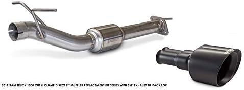 Carven Exhaust 2019-2020 RAM Truck 1500 Cut & Clamp Direct Fit Muffler Replacement Kit with Black Tips