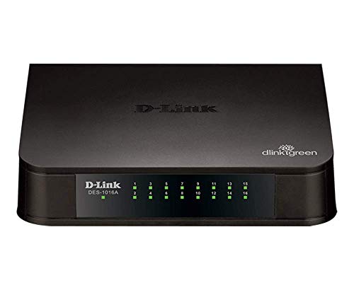 Image of D-Link DES-1016A 16 Port 10 /100 MBPS Switch, Black, 20.8 x 6.8 x 25.6 cm