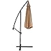 Offset Umbrella 10 Ft Cantilever Patio Umbrella Outdoor Market Umbrella with Cross Base and Cover (Beige)