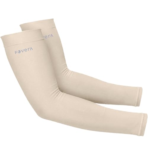 FOVERA UV Sun Protection Arm Sleeves for Men & Women – UPF 50+ Cooling Hand Cover for Biking, Cricket, Driving & Cycling – Seamless Compression Tattoo