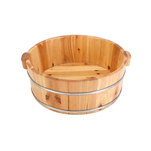 Cubo con asa de madera para baño de pies que alivia las piernas cansadas 2