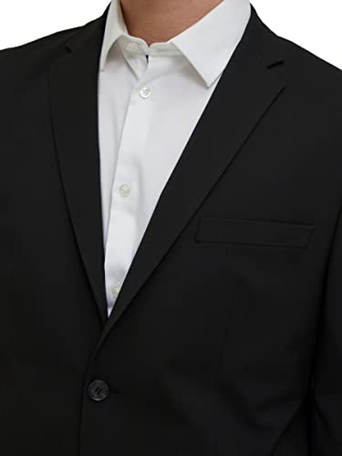 Image of Nice Black Blazer for Men Black Coat for Men Stylish Single Breasted Formal Regular Slim Fit Casual Full Sleeves Solid Suit Coat for Wedding Party Office Wear