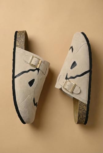 Image of Big Fox Men's Cork Footbed Clogs with Adjustable Buckle | Closed-Toe Comfort Sandals | Slip-On Casual Wear
