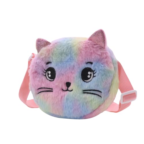Cute Cat Shoulder Bag for Women Small Flulffy Cat Crossbody Purse Animal Plush Satchel Cartoon Daypack Kawaii Purse2