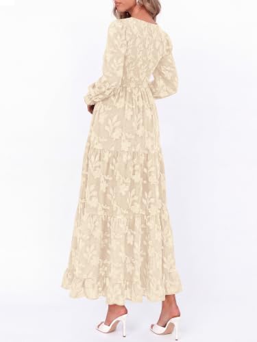 KIRUNDO Womens Long Sleeve V Neck Wedding Guest Maxi Dress - image 3