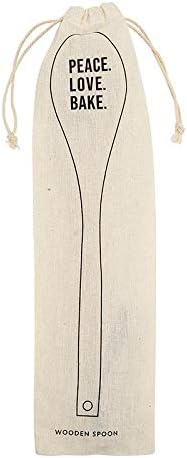 Miniatura 2 de Santa Barbara Design Studio Cuchara de madera de azúcar de mesa, 12.5 pulgadas de alto, paz. amor. Hornea