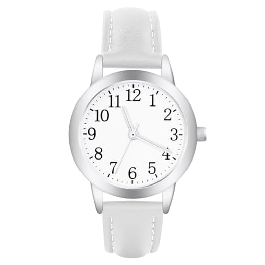 Vicloon Montre à Quartz Analogique pour Femme - Élégante Montre-Bracelet à la Mode avec Bracelet en Cuir Blanc