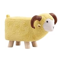 MERIGLARE Animal Footstool, Home Decor, Portable Soft Non-Slip Feet for Shoe Change, Footrest Ottoman, Kids Stool for Playroom, Yellow