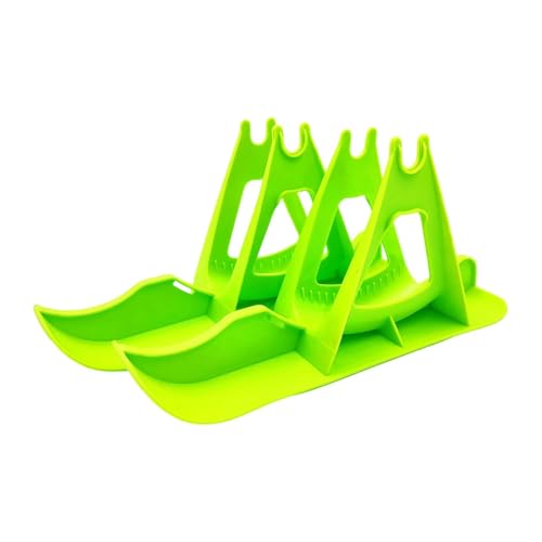 Aymzbd Ski Set Snowboard Snow Board Kit Winter Outdoor Fun Stable Ski Sled Parking Stand for Balance Bikes Walkers, Green