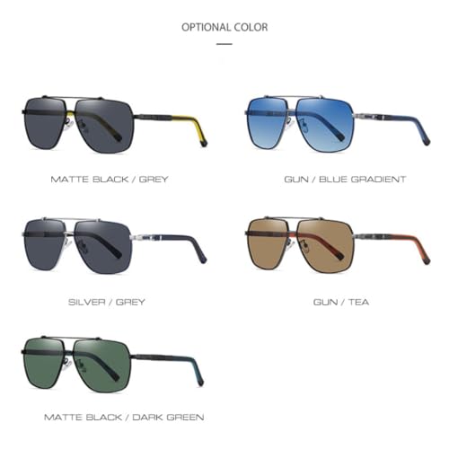 Lunettes de soleil double pont homme verres teintés marron - 2