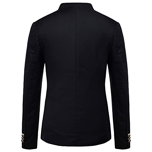 Mens Casual Suit Blazer Jackets Stand Mandarin Collar Lightweight Sport Coats Long Sleeve Button Down Business Coat3