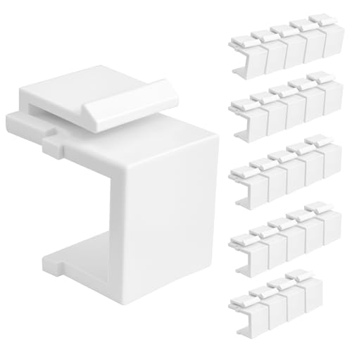 MILYARD Lot de 24 inserts de prise murale vierges pour plaque murale Keystone et panneau de brassage (blanc)