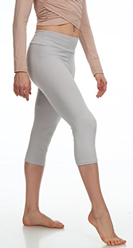 Extra Soft Capri Leggings With High Yoga Wast - 20 Colors - Plus (Plus Size (Xl - 3Xl), Light Grey) #TOP2