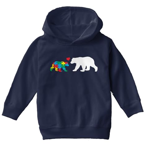 Tcombo Bear & Cub Puzzle - Autism Awareness Toddler/Youth Fleece Hoodie