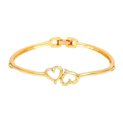 Estele Jewellery Bracelet for Women Gold Plated Bonded Heart Designer Cuff Bracelet for Girls and Women-101549 BR (B08CS88JQP) Amazon Price History, Amazon Price Tracker