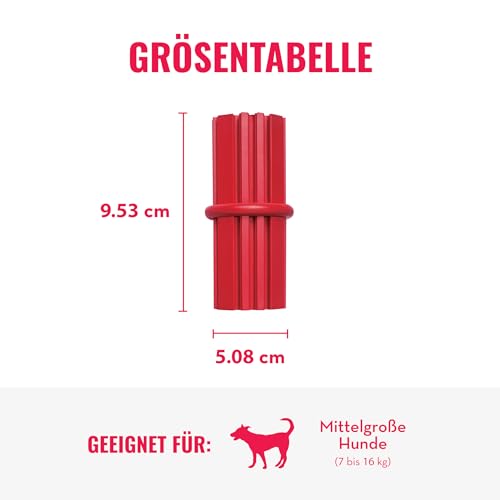 KONG Dental Stick - Für die Zahnpflege von Hunden - Befüllbares Kauspielzeug - Reinigt Zähne & Zahnfleisch - Hergestellt aus strapazierfähigem Naturkautschuk - Für Mittelgroße Hunde