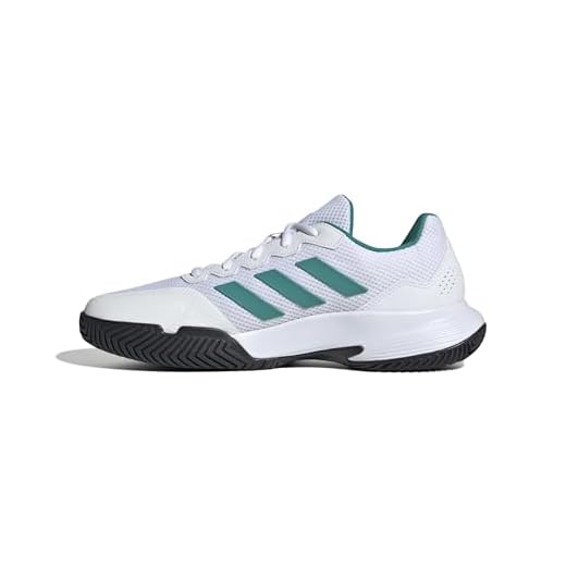 Adidas Hombre Gamecourt 2.0 Tennis Shoes, FTWR White/Pure Teal/Core Black, 45 1/3 EU