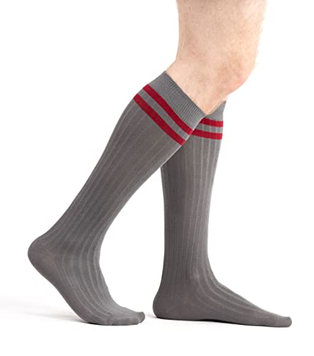 Serici 4 X Mens Knee High Cotton Striped Socks | Over The Calf Socks | Dress Socks | Size 9-11 #TOP6