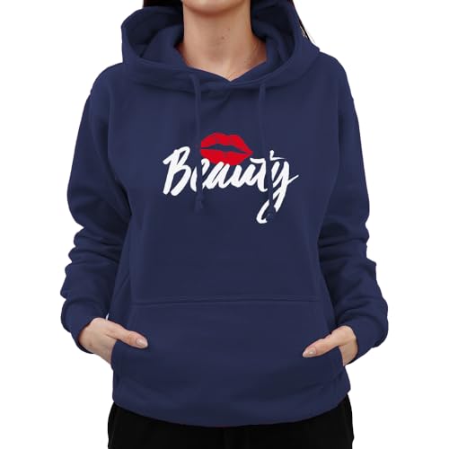 Graphic Impact Beauty and The Beast Matching Set for Him And Her Unisex Hoodie Novelty Design Gift Idea Wife Husband Girlfriend Boyfriend Love Valentines Day Couples Matching Hoodies(Navy,Beauty,XXL)