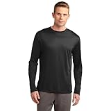 Clothe Co. Mens Long Sleeve Moisture Wicking Athletic Sport Training T-Shirt, L, Black