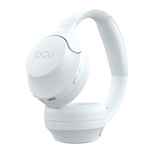 Dcu Tecnologic - Cuffie Bluetooth Wireless - Ricarica USB-C - Cuffie Ad Archetto Pieghevoli - Cancellazione Digitale Del Rumore 15-20Db - Colore: Bianco - 3