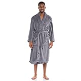 Alexander Del Rossa Men’s Robe, Plush Fleece Bathrobe with Two Large Front Pockets and Tie...