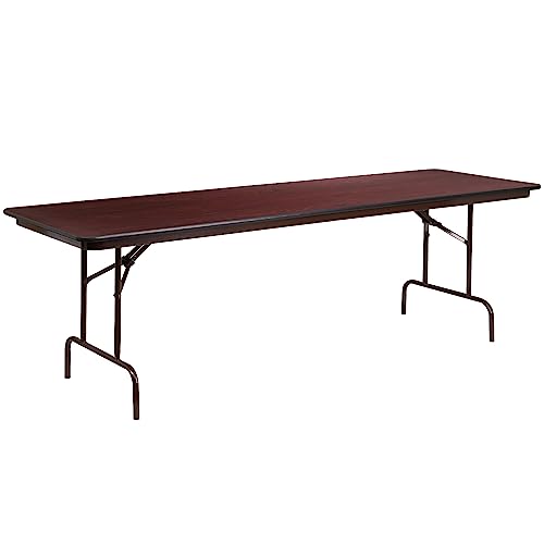 Flash Furniture 8-Foot High Pressure Mahogany Laminate Folding Banquet Table | Durable Construction Commercial Use product thumbnail 2