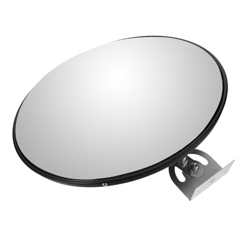Miroir convexe de sécurité 30cm avec base d'installation noire pour parking