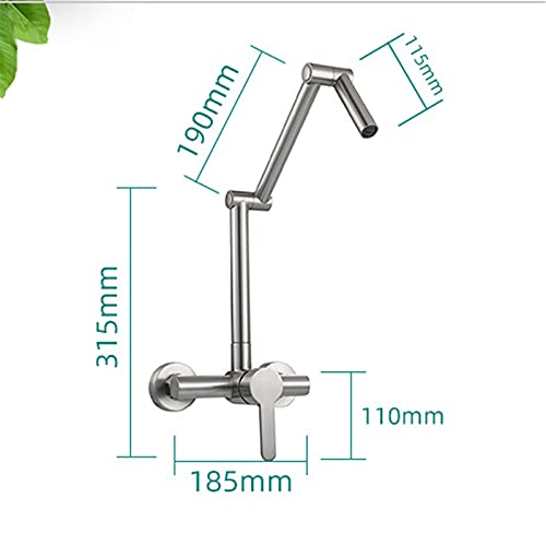 Robinet de cuisine chaud et froid pliable à rotation murale