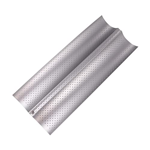 ABOOFAN Non Stick Baking for Baguettes Slot Wavy Bread Rack Easy to Clean Bakeware for Home Kitchen and Restaurants Silver